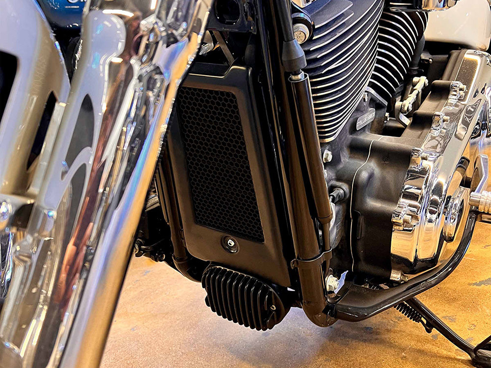 Oil Cooler Guard - Black. Fits Softail 2018up