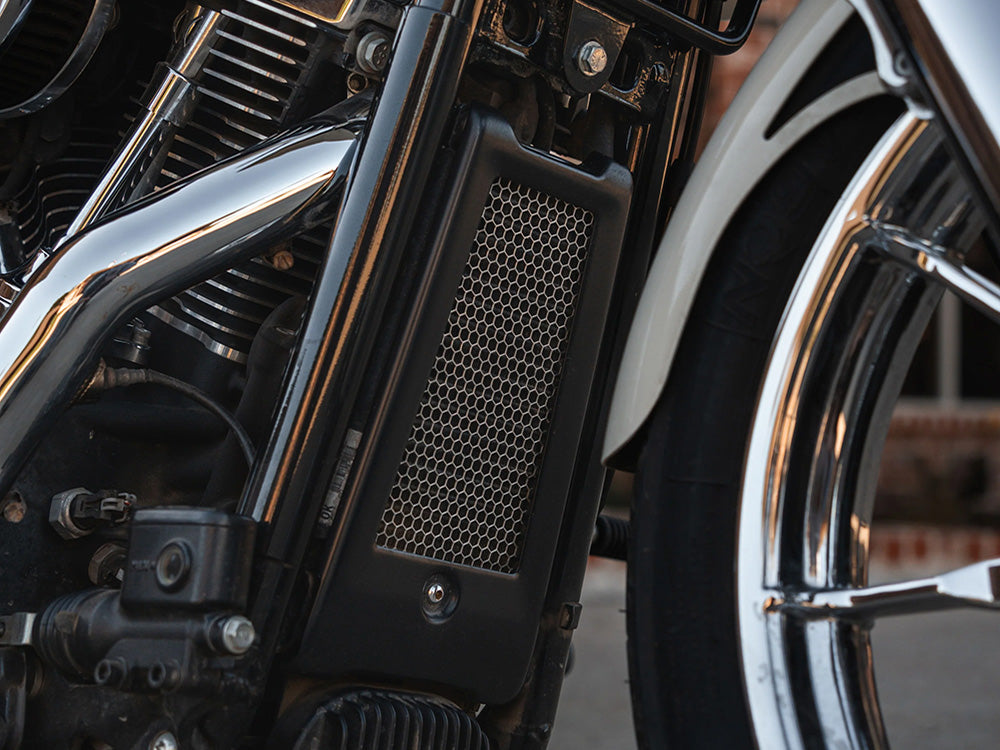 Oil Cooler Guard - Chrome. Fits Softail 2018up