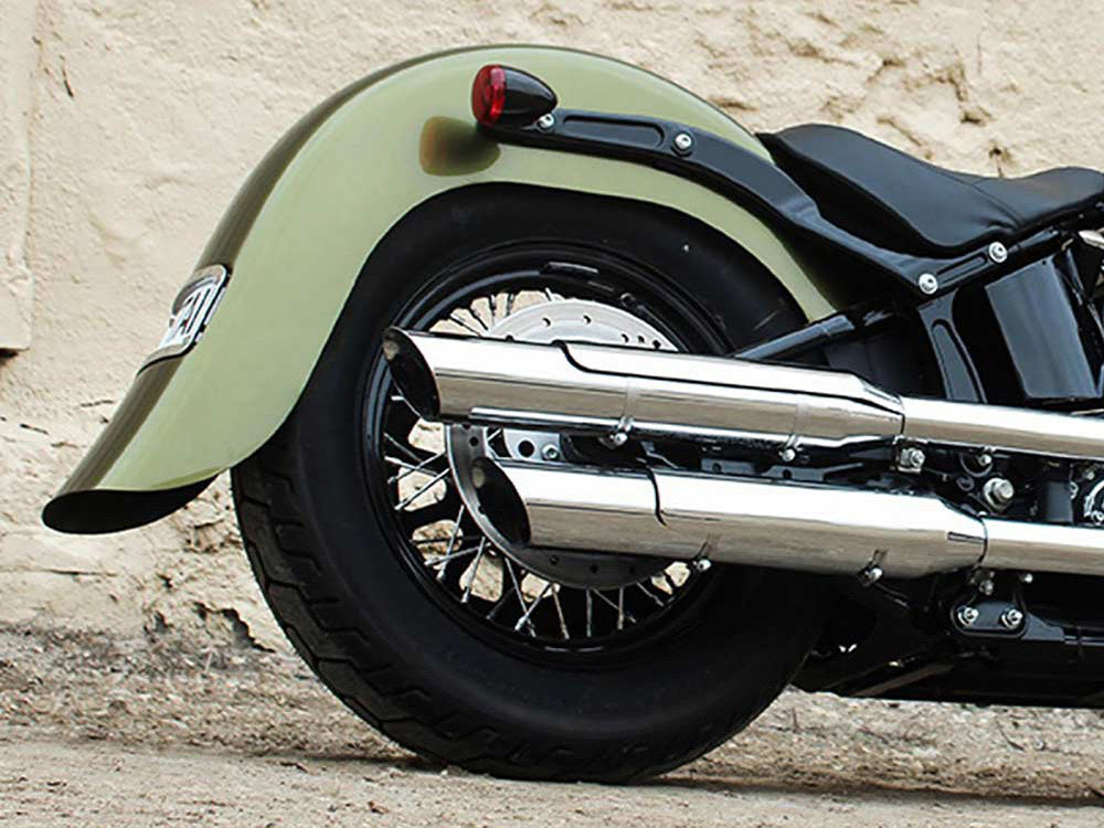 Stretched 4in. Extended Rear Fender - Frenched. Fits Softail Slim 2012-2017.