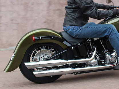 Stretched 4in. Extended Rear Fender - Frenched. Fits Softail Slim 2012-2017.