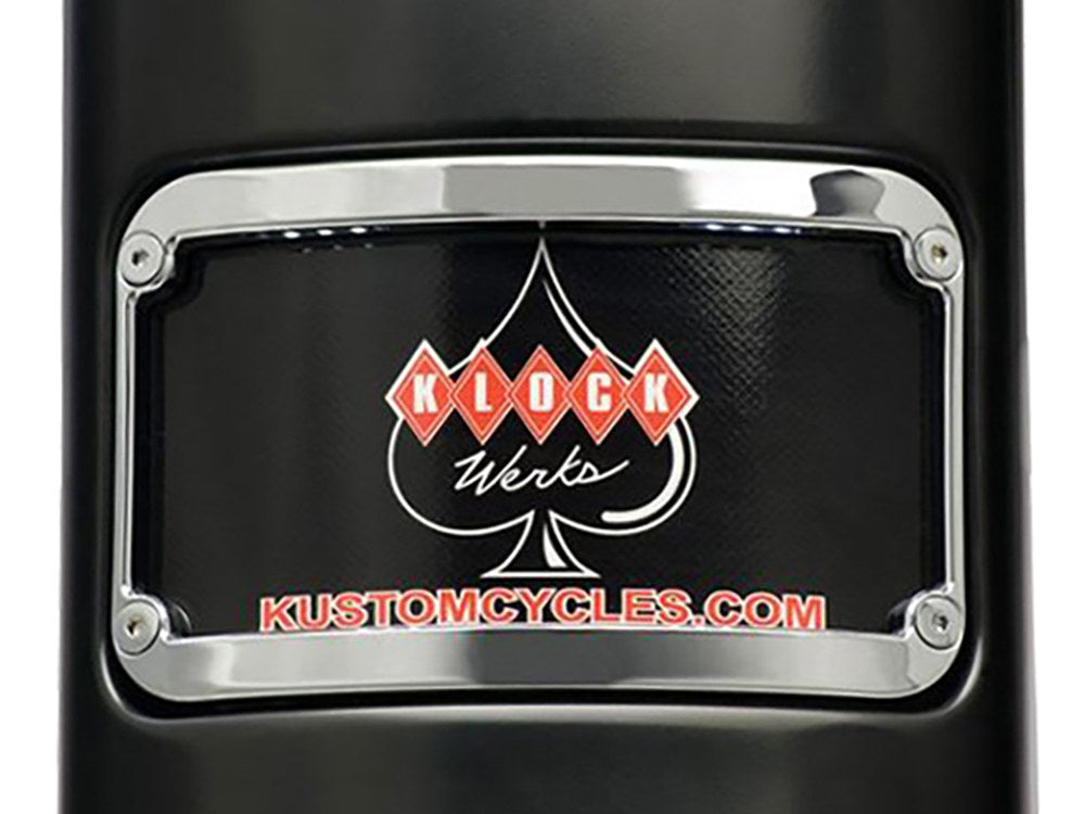 Curved Number Plate Frame with LED Lights - Chrome.