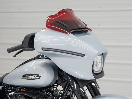8in. Flare Kolor Windshield - Red. Fits CVO Street Glide 2023up & Street Glide 2024up
