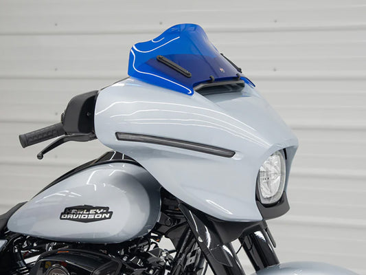 8in. Flare Kolor Windshield - Blue. Fits CVO Street Glide 2023up & Street Glide 2024up