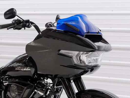 8in. Sports Flare Kolor Windshield - Blue. Fits CVO Road Glide 2023up & Road Glide 2024up