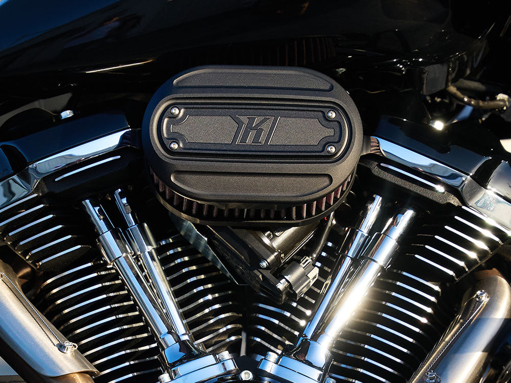 Oval Air Cleaner Kit - Black. Fits CVO Touring 2023up, Street Glide & Road Glide 2024up, Touring 2025up & Softail 2025up
