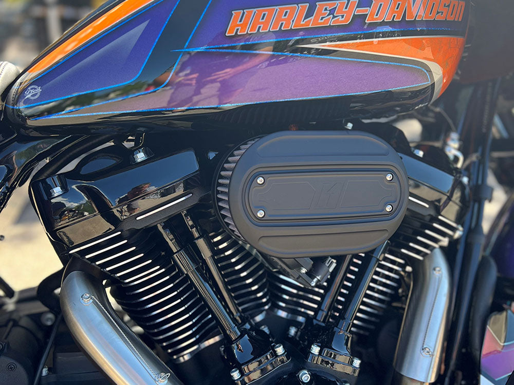 Oval Air Cleaner Kit - Black. Fits CVO Touring 2023up, Street Glide & Road Glide 2024up, Touring 2025up & Softail 2025up