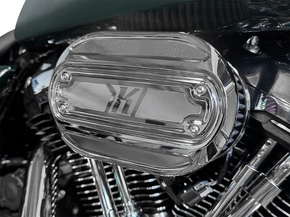 Oval Air Cleaner Kit - Chrome. Fits CVO Touring 2023up, Street Glide & Road Glide 2024up, Touring 2025up & Softail 2025up