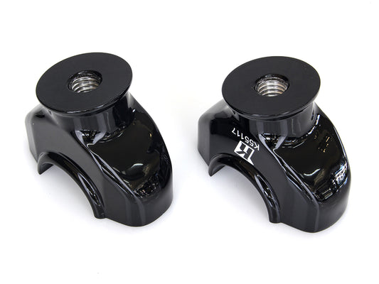 2in. Pullback Riser Bottoms - Gloss Black. Fits 2018up Breakout with 1-1/4in. Handlebar.