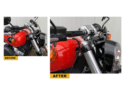 2in. Pullback Riser Bottoms - Chrome. Fits 2018up Breakout with 1-1/4in. Handlebar.