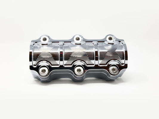 1.5in. Straight One Piece Big Block Riser Kit - Chrome. Fits 1.25in. Handlebar.