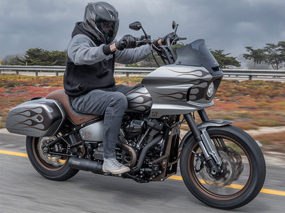 10in. Straight Fastback Risers - Black. Fits Softail Street Bob, Low Rider ST, Standard & Breakout 2018-2024