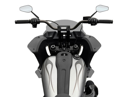10in. Straight Fastback Risers - Black. Fits Softail Street Bob, Low Rider ST, Standard & Breakout 2018-2024