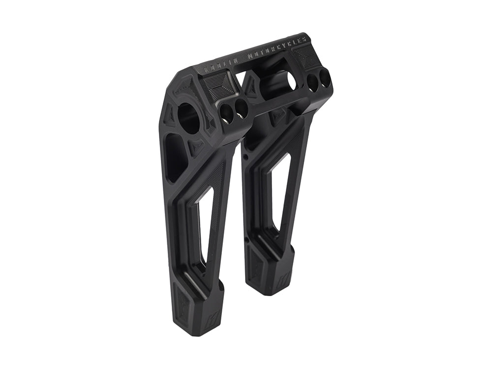 8in. Straight Fastback Risers - Black. Fits Softail Street Bob, Low Rider ST, Standard & Breakout 2018-2024