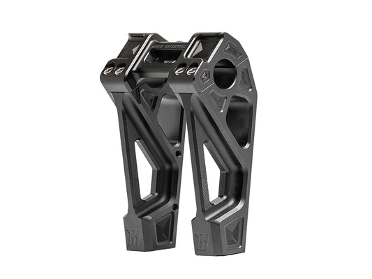 6in. Straight Fastback Risers - Black. Fits 1in. Handlebar