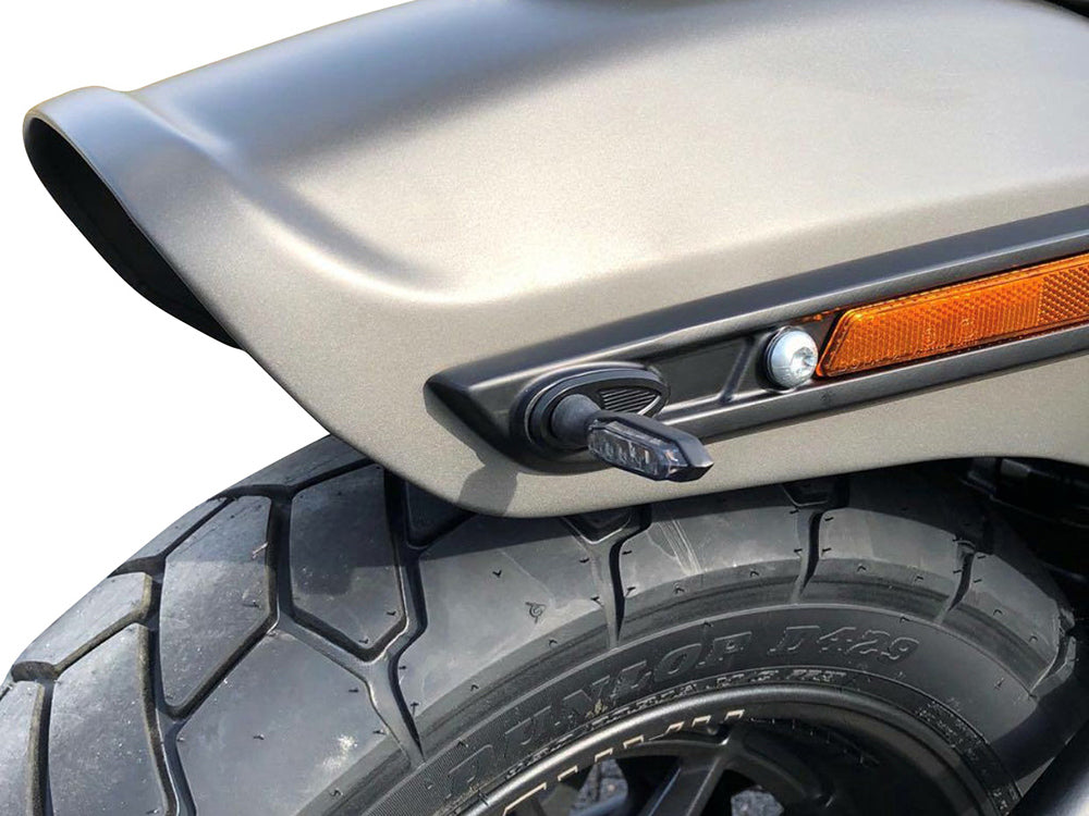 Turn Signal Block Off Strut Plates - Black. Fits Most Big Twin 2002up & Sportster 2002-2021