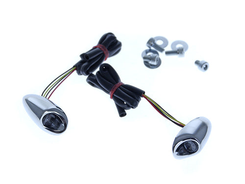 Neowise X Mini Strut Light Turn Signals - Chrome. Fits Most HD 2002up