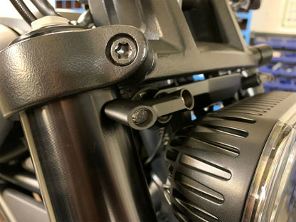 Elypse 2-1 Front Turn Signals with Running Lights - Black. Fits Sportster S 2021up Models.
