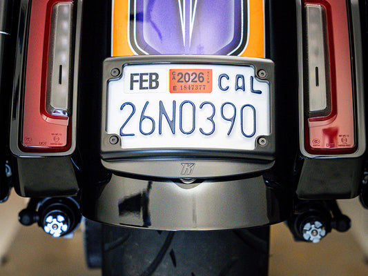Curved Radius Number Plate Kit - Black. Fits CVO Touring 2023up & Street Glide & Road Glide 2024up