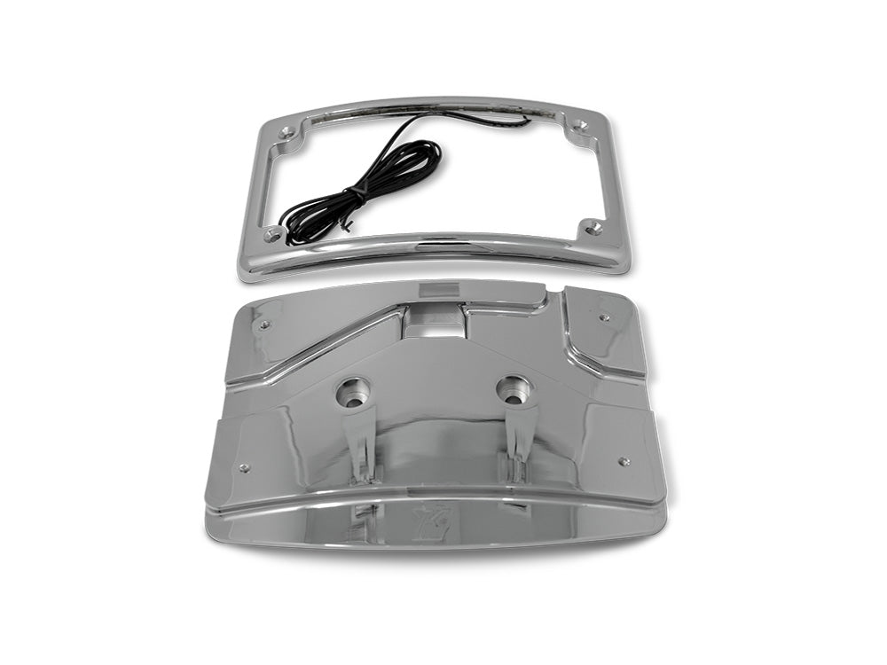 Curved Radius Number Plate Kit - Chrome. Fits CVO Touring 2023up & Street Glide & Road Glide 2024up