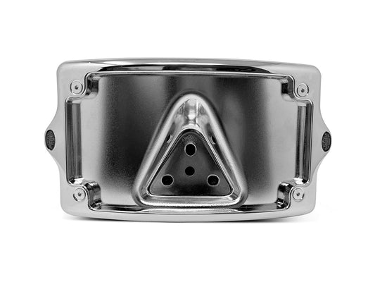 Curved Number Plate Frame with Elypse Run/Turn/Brake Lights - Chrome.