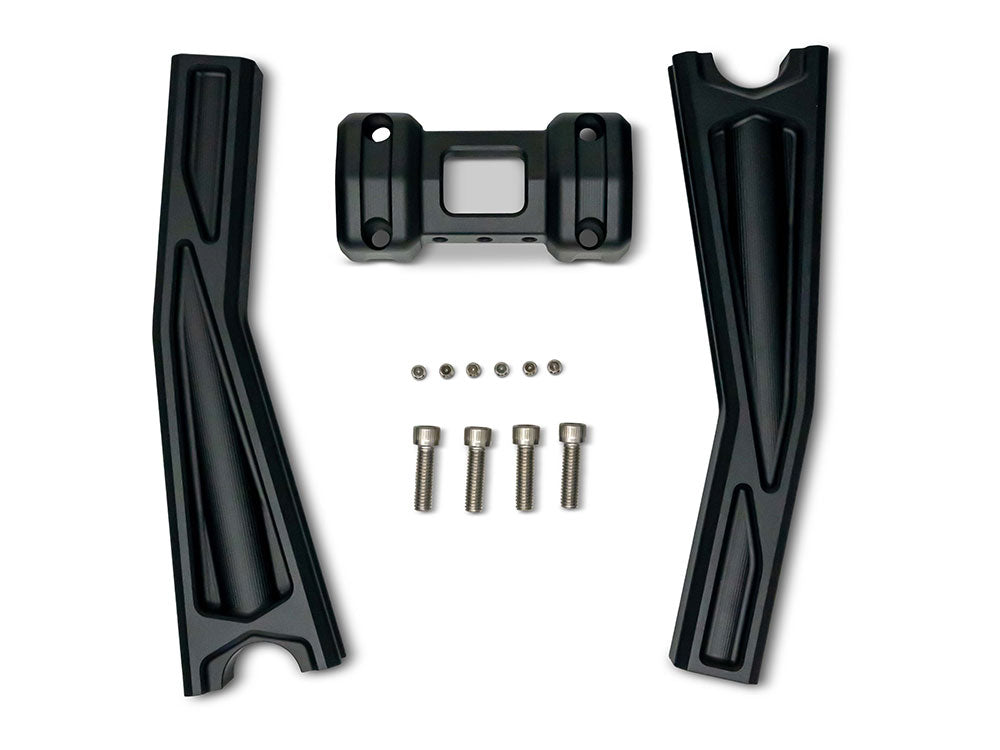 10in. Pullback Accent Pro Riser Kit - Black. Fits 1.25in. Handlebar.