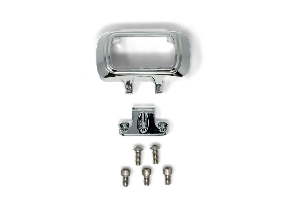 Accent Pro Riser Gauge Housing - Chrome. Fits Street Bob 2018-24, Lowrider ST 2022-24, 2018-24 Breakout and Softail Standard 2020-2022.