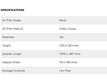 High-Flow Air Filter Element. Fits Indian Scout 2015-2024