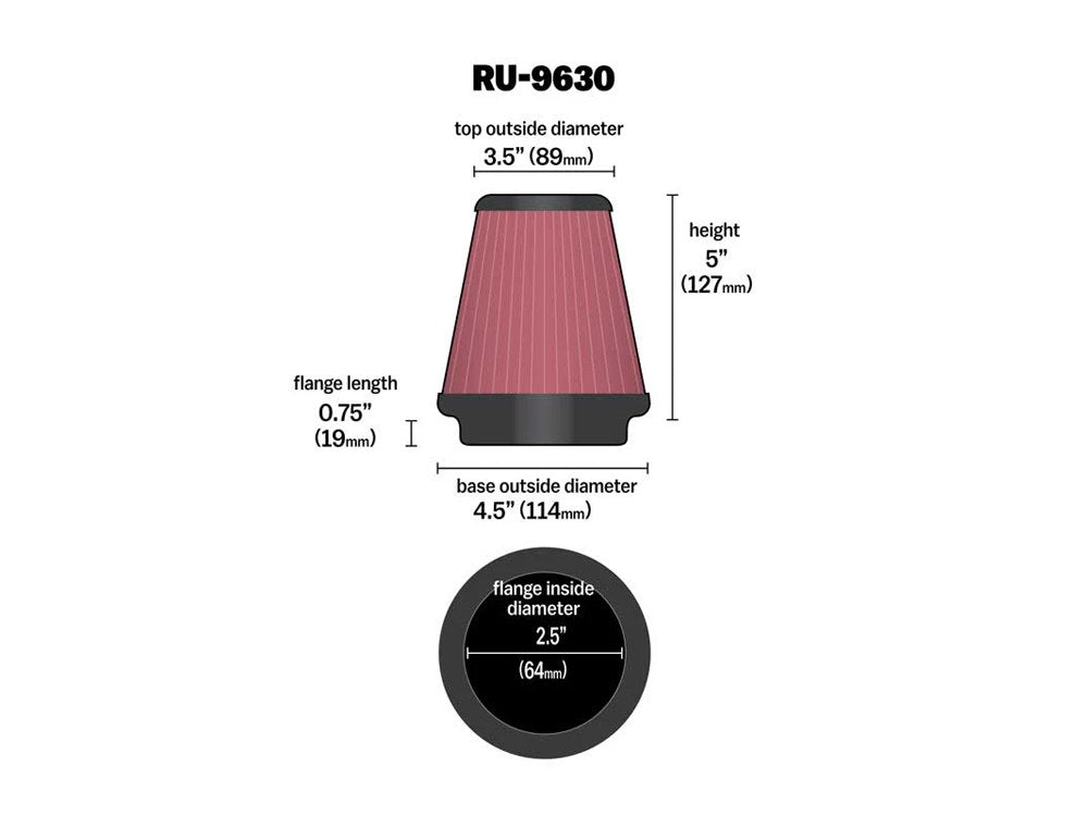High-Flow Air Filter Element - Round. Fits Aircharger