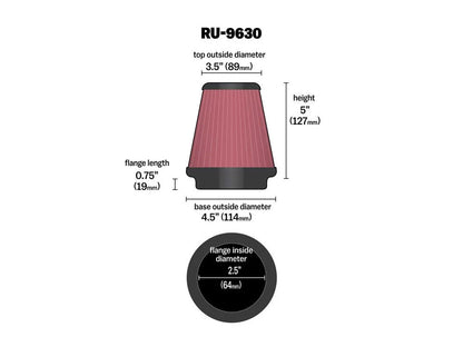 High-Flow Air Filter Element - Round. Fits Aircharger