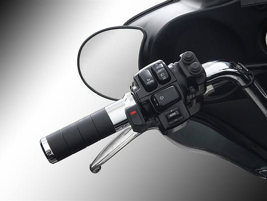 Heated Titan-X Handgrips - Chrome. Fits Big Twin 2008-2024 with Throttle-by-Wire