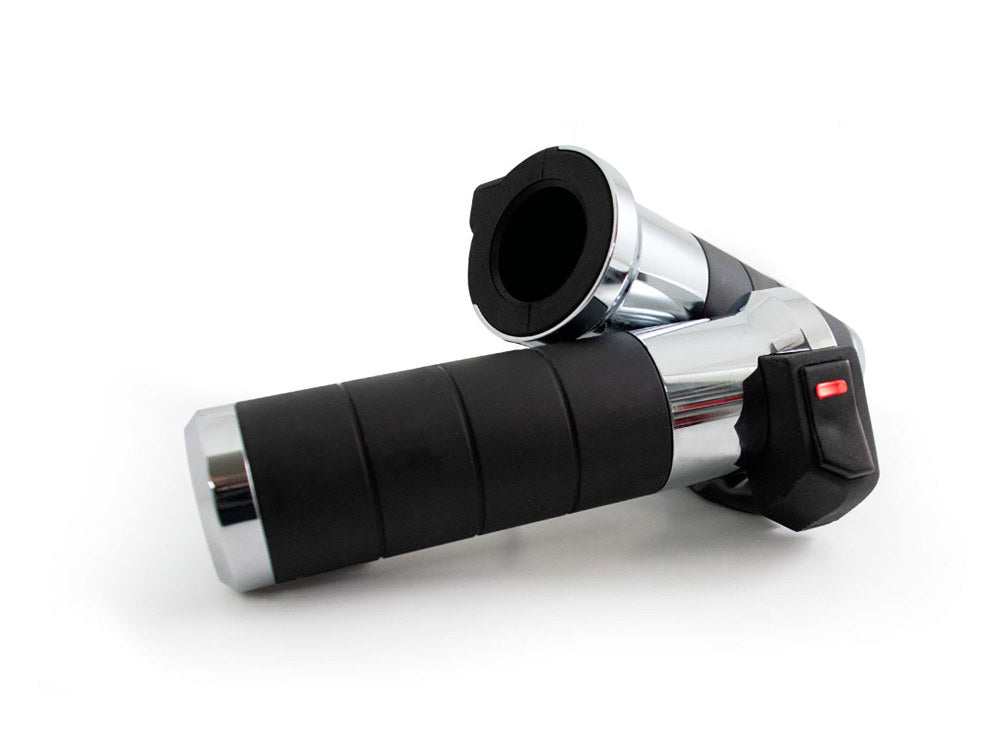 Heated Titan-X Handgrips - Chrome. Fits Big Twin 2008-2024 with Throttle-by-Wire