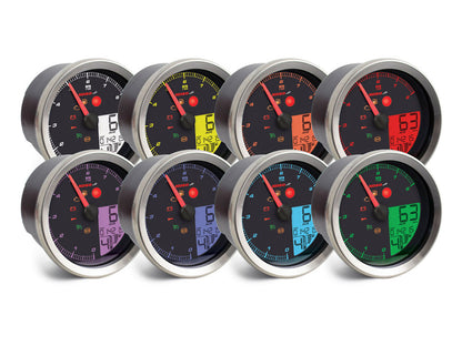 3-3/8in. Round Speedometer with Tachometer - Silver. Fits Softail Fat Bob 2018up, Sportster 2014-2021, Dyna Street Bob, Low Rider & Wide Glide 2012-2017 & Softail Breakout, Rocker & Black Line 2011-2017.