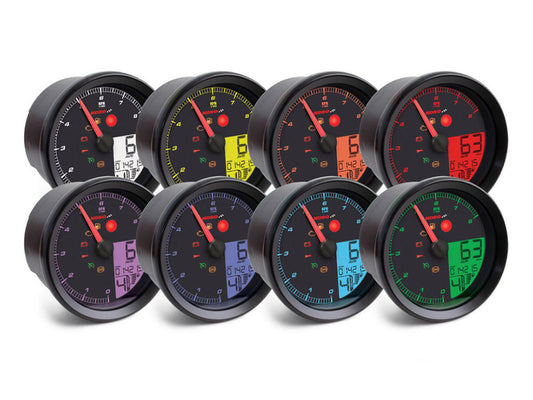 3-3/8in. Round Speedometer with Tachometer - Black. Fits Softail Fat Bob 2018up, Sportster 2014-2021, Dyna Street Bob, Low Rider & Wide Glide 2012-2017 & Softail Breakout, Rocker & Black Line 2011-2017.