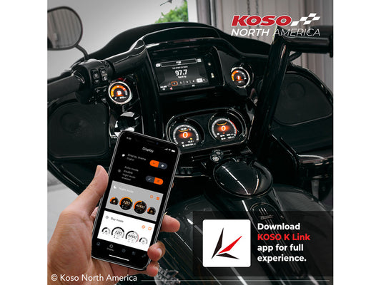 Speedometer & Tachometer - 4 Gauge Kit with Smartphone Integration. Fits Touring 2014-2023 with Fairing.