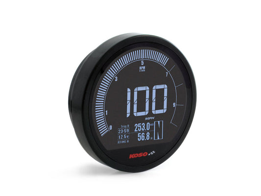 3-3/8in. Round Speedometer with Tachometer - Black. Fits Dyna 2004-2011, Sportster 2004-2013 & Rocker 2008-2010