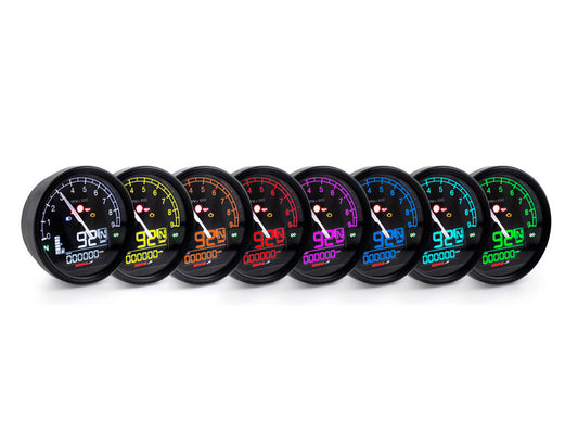 3-7/16in. Digital Speedometer with Tachometer - Black.