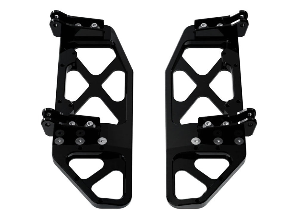 Max Lean Front Floorboards - Black. Fits Touring 1980up, FL Softail 1986-2017 & Dyna Switchback 2012-2016