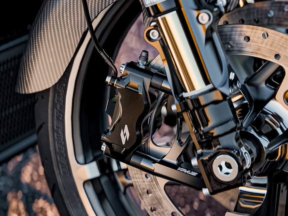 Right Hand Front RT3 Series Radial 4 Piston Caliper - Black
