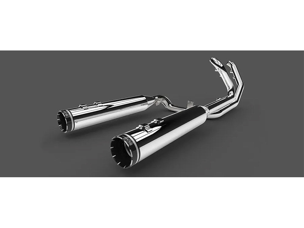 Dominator 2-into-2 Dual Exhaust - Chrome Headers with Chrome 4.5in. Mufflers. Fits Touring 2017up