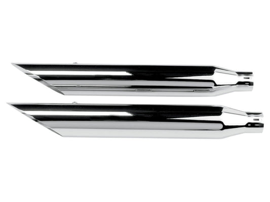 3in. HP-Plus Slash Cut Slip-On Mufflers - Chrome. Fits Softail Deuce 2007 & Fat Boy 2007-2017.