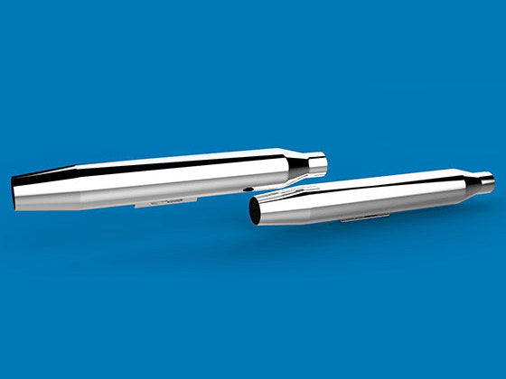 3in. HP-Plus Shorty Tapered Slip-On Mufflers - Chrome. Fits Dyna 1995-2017.