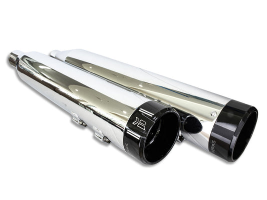4-1/2in. Klassic Slip-On Mufflers - Chrome with Black End Caps. Fits Touring 2017up.