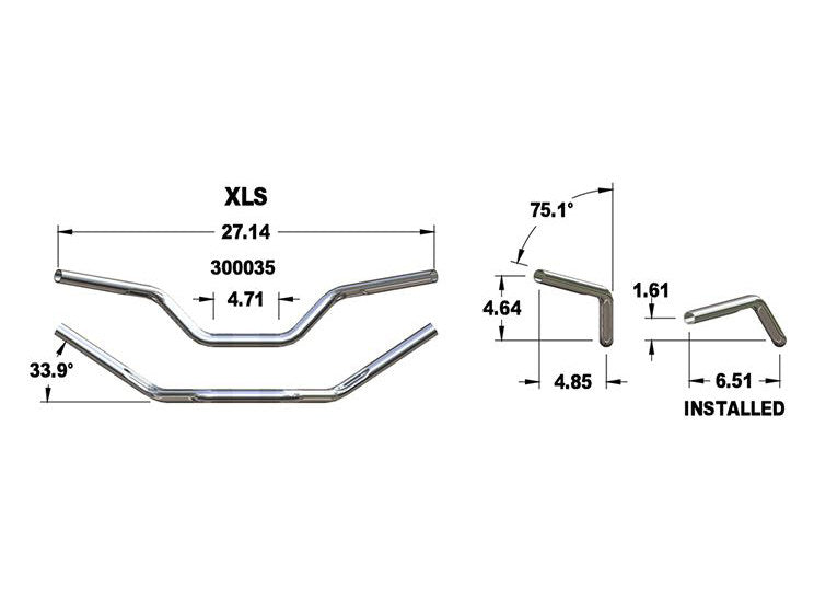 1in. XLS Roadster Style Handlebar - Chrome.