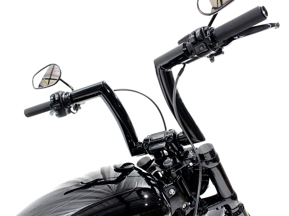 2.0in. Strip Bar, 12in. x 2in. Ape Hanger Handlebar - Gloss Black.