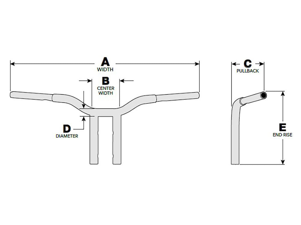 10in. x 1-1/4in. Pullback One Piece Kage Fighter Handlebar - Chrome.