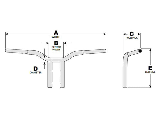 10in. x 1-1/4in. Pullback One Piece Kage Fighter Handlebar - Chrome.