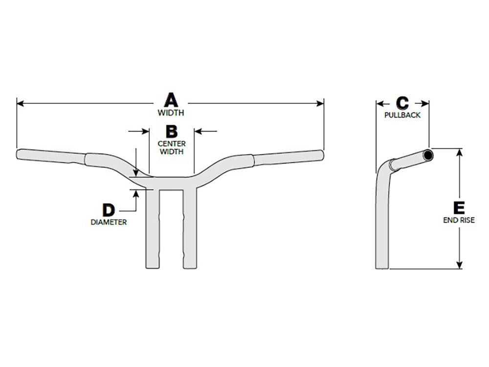 12in. x 1-1/4in. Pullback One Piece Kage Fighter Handlebar - Stainless.