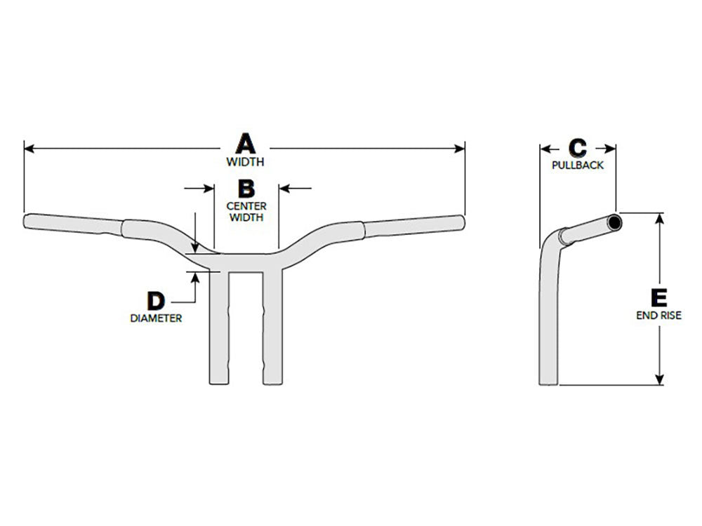 14in. x 1-1/4in. Pullback One Piece Kage Fighter Handlebar - Gloss Black.