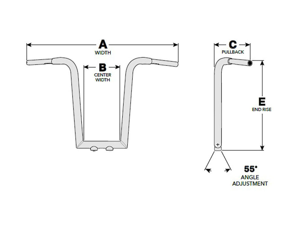 13in. x 1-1/2in. Tree Hugger Handlebar - Chrome.