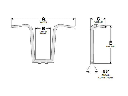 13in. x 1-1/2in. Tree Hugger Handlebar - Chrome.
